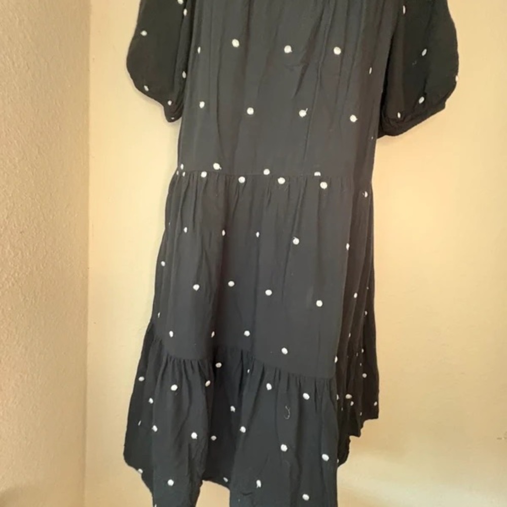 LOFT Black Midi Dress with White Polka Dot Print - Picture 5 of 5
